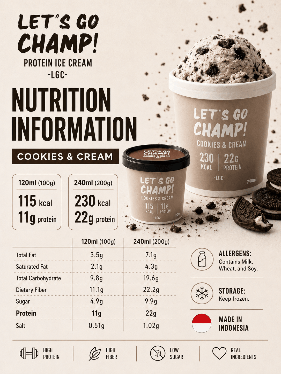 cookies-cream nutrition spec